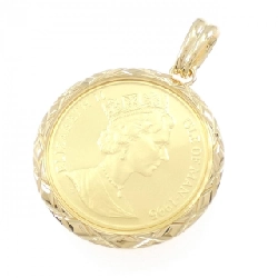 K18YG(枠) Đồng xu Mặt dây chuyền - Hàng hiệu Chính hãng 865196