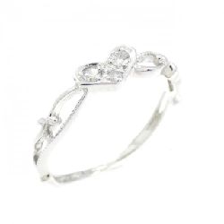 Nhẫn kim cương hình trái tim K10WG - Hàng hiệu Authentic