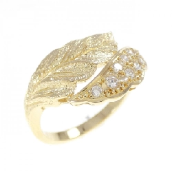 Nhẫn kim cương lá K18YG 0.13CT - Hàng hiệu Authentic