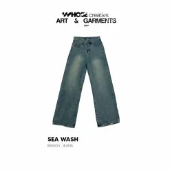 Quần jeans nam baggy màu xanh nhạt kiểu dáng thoải mái 1032384