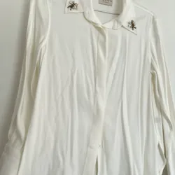 Áo sơ mi trắng cách điệu thương hiệu Decos, sz S (48-58kg) 564565