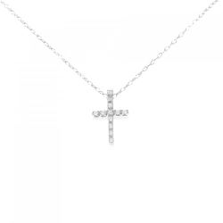 K18WG Dây chuyền kim cương hình chữ thập - Hàng hiệu Authentic