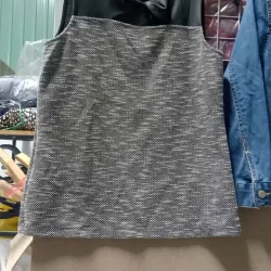 Áo vải bố phối hợp với vải da 728515