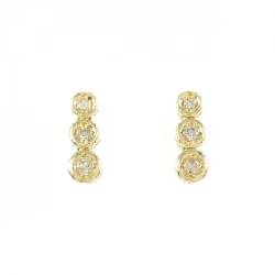 K18YG Bông tai kim cương 0.2CT - Hàng hiệu Chính hãng