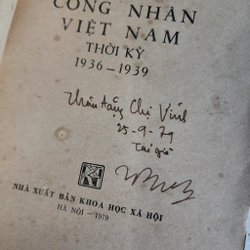 Giai cấp công nhân Việt Nam thời kỳ 1936-1939 | chữ ký tặng của tác giả Cao Văn Biền 528992