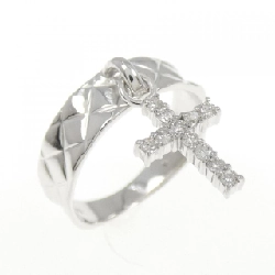 Nhẫn kim cương K18WG chéo 0.10CT