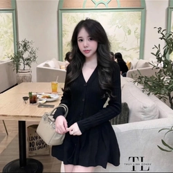Váy len QC nữ dáng xoè basic 495459