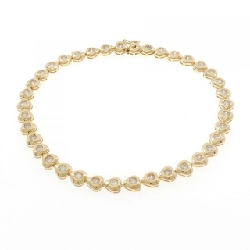 Bộ vòng tay kim cương 750YG hình trái tim 1.11CT - Hàng hiệu Chính hãng 878101