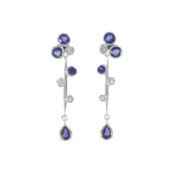 K18WG/K18YG/PT900 Bông tai Sapphire 1.950CT - Hàng hiệu Chính hãng