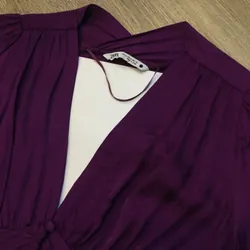 [Siêu Phẩm Hiệu Auth] Đầm váy vintage Za.ra cổ V nhún eo tay bồng 2 khuy hottrend 696768