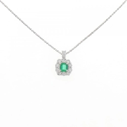 Dây chuyền Emerald PT950/PT850 0.08CT - Hàng hiệu Chính hãng