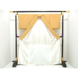 Áo kimono màu sắc lưu giữ, chế tác vàng bạnzen, thêu hình kiếm片喰 - Hàng hiệu Authentic 877950