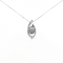 K18WG Ngọc trai đen dây chuyền 9.8mm - Hàng hiệu Chính hãng