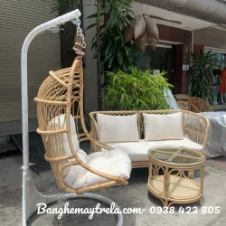 Combo bàn ghế kèm xích đu mây 674211