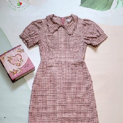 Váy đầm ADORE hồng vỏ đỗ kẻ caro size XS 14519