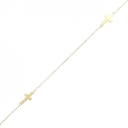 K18YG Vòng tay kim cương hình chữ thập - Hàng hiệu Chính hãng 872787