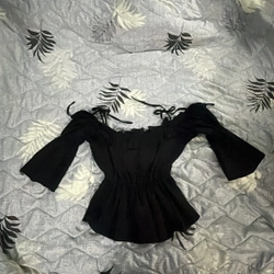 Áo bẹt vai buộc dây dáng peplum 360356