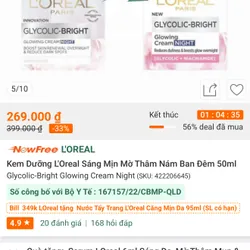 Pass lại Bộ Tinh chất và kem dưỡng L’oreal sáng da, mờ thâm nám 694529