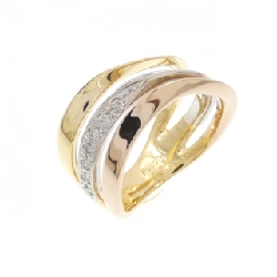 Nhẫn kim cương K18YG/PT900/K18PG 0.06CT - Hàng hiệu Chính hãng