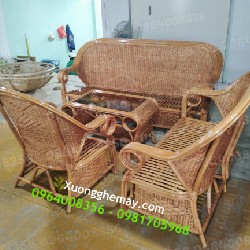 Sofa mây tre đan truyền thống cho phòng khách gia đình