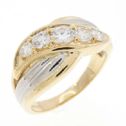 Nhẫn kim cương K18YG/PT900 0.50CT