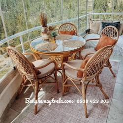 Bộ bàn ghế ăn mây hiện đại 473174