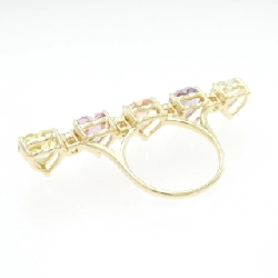 Nhẫn đá màu hình trái tim K18YG 666730