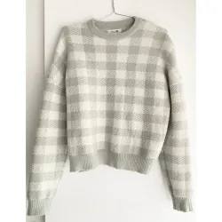 MỚI 98%***ÁO LEN IVY MODA SIZE S* KẺ CARO MÀU XANH NGỌC XANH MẠ BE* TẶNG QUÀ 0Đ FREESHIP 588668