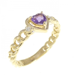 Nhẫn Amethyst K18YG hình trái tim