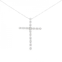 K18WG/PT850 Dây chuyền kim cương chéo 2.54CT - Hàng hiệu Chính hãng