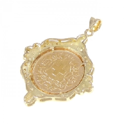 K18YG(枠) Dây chuyền đồng xu kim cương 0.565CT - Hàng hiệu Authentic 866319