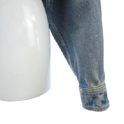 Áo khoác denim PRADA với logo tam giác GFB309 S000 13Z6 630404