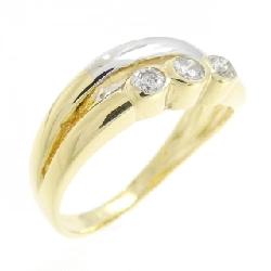 Nhẫn kim cương ba viên K18YG/K18WG