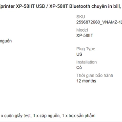 Máy in nhiệt Bluetooth in bill, in hóa đơn không cần mực (MỚI 100%) BH 12 Tháng 325262