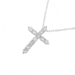 K18WG Dây chuyền kim cương chéo 0.22CT - Hàng hiệu chính hãng 856863