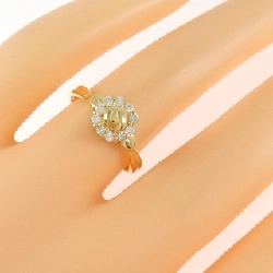 Nhẫn kim cương hoa K18YG 0.18CT 668869