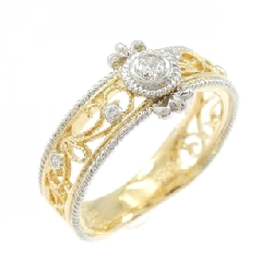 Nhẫn kim cương K18YG/PT900 0.10CT - Hàng hiệu Authentic