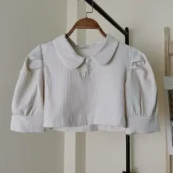 Áo croptop tay bồng cổ lá sen  1044729