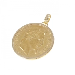 K18YG(枠) Đồng xu mặt dây chuyền - Hàng hiệu Authentic