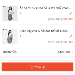 Áo sơ mi LoZA cổ lá tay phối voan size S 302601