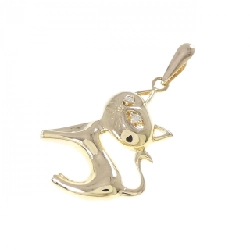 K18YG Mèo Kim Cương Mặt Dây - Hàng hiệu Chính hãng