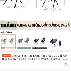 Ghế Cắm Trại du lịch dã ngoại Câu Cá Gấp Gọn Chịu Lực Đến 130kg Phù Hợp Đi Phượt 1031887