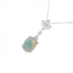 K18WG Mặt dây chuyền opal đen 0.64CT - Hàng hiệu Chính hãng 858077