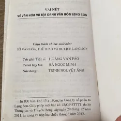 VÀI NÉT VỀ VĂN HÓA VÀ ĐỊA DANH VĂN HÓA LẠNG SƠN (XB 2012) 1009768