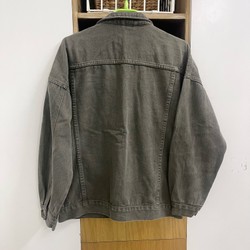 Áo khoác jean xanh rêu xám size L 154230