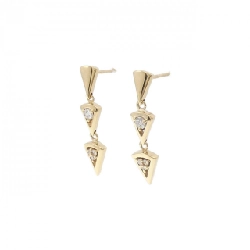 K18YG Bông tai kim cương 0.14CT - Hàng hiệu Chính hãng 875255