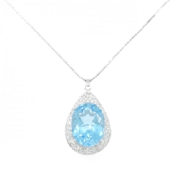 K18WG Blue Topaz Necklace 21.60CT - Hàng hiệu Authentic