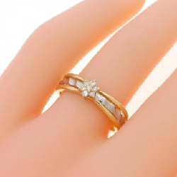 Nhẫn kim cương hoa K18YG/PT900 0.07CT 672289