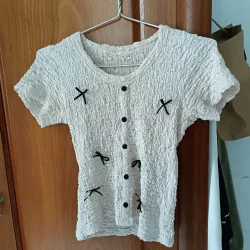 Áo babytee nhún có nơ 