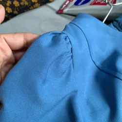 Đầm xanh dương dài tới cổ chân 927067